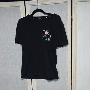 Hollister Must-Have Collection Womens Black Floral Pocket T-Shirt Size M Cotton
